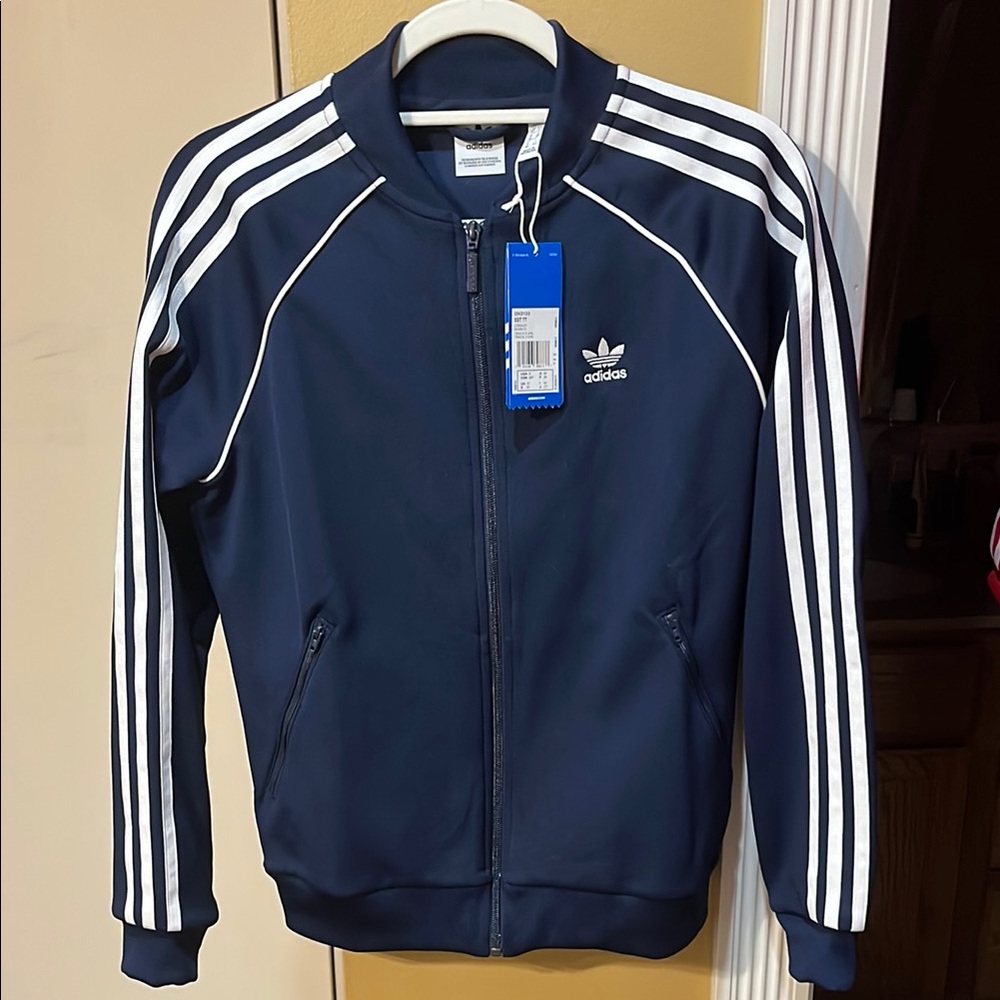 Adidas Originals WMNS Navy/White Track Jacket Size S NWT